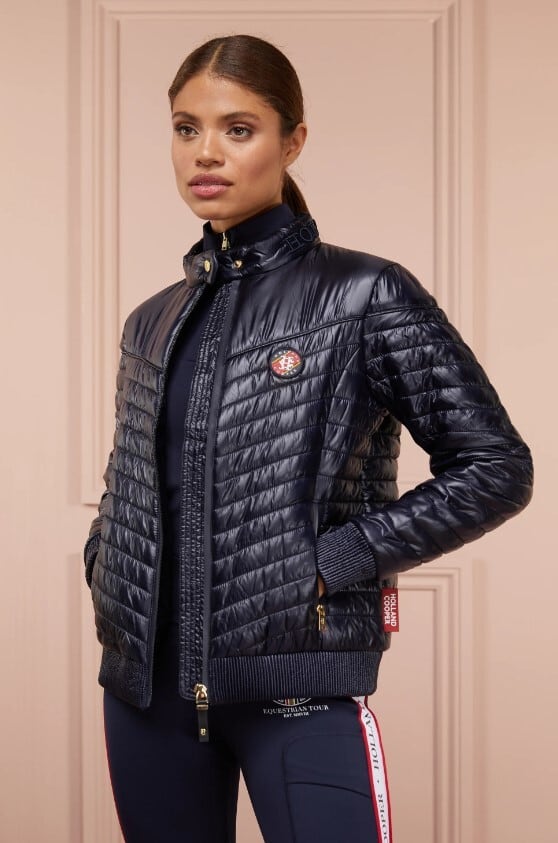 乗馬用ストレッチトップス ブラック ダークネイビー レディース Holland Cooper