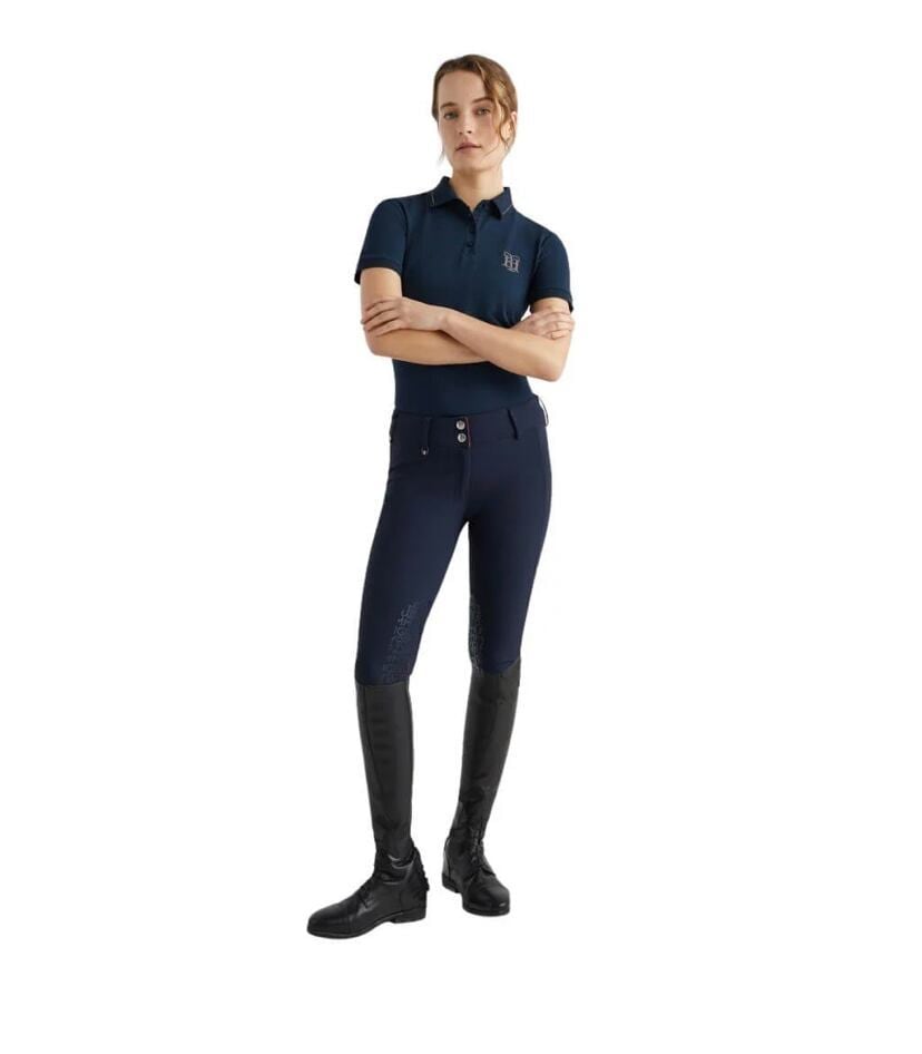 Tommy Hilfiger Equestrian Short Sleeve Cotton Polo Shirt with Rhinestones for Women