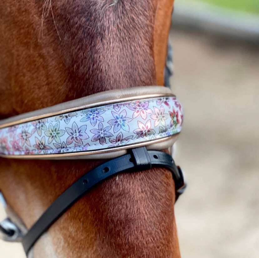 【限定品】ベネチアンレザー頭絡 手綱付き ベルサイユフラワー Halter ego