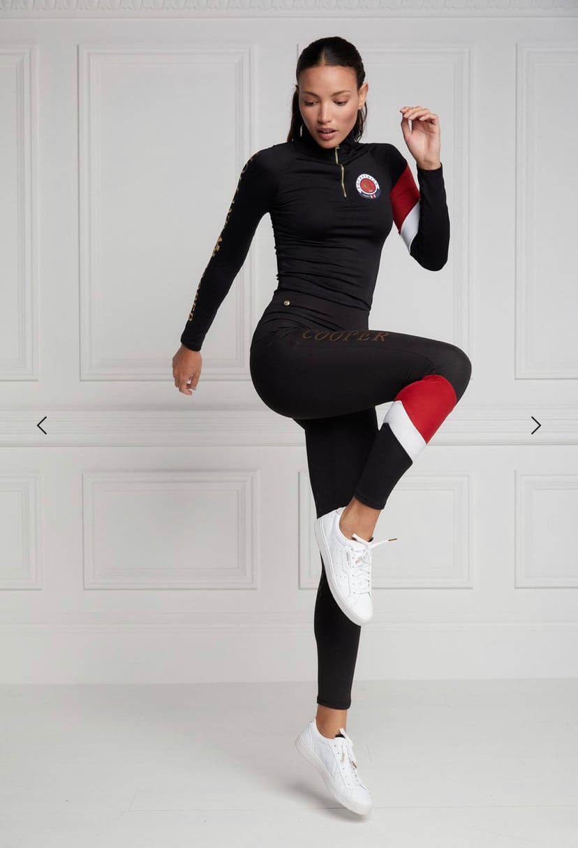 レディース乗馬用レギンスキュロット ニーグリップ Holland Cooper ブラック・ダークネイビー