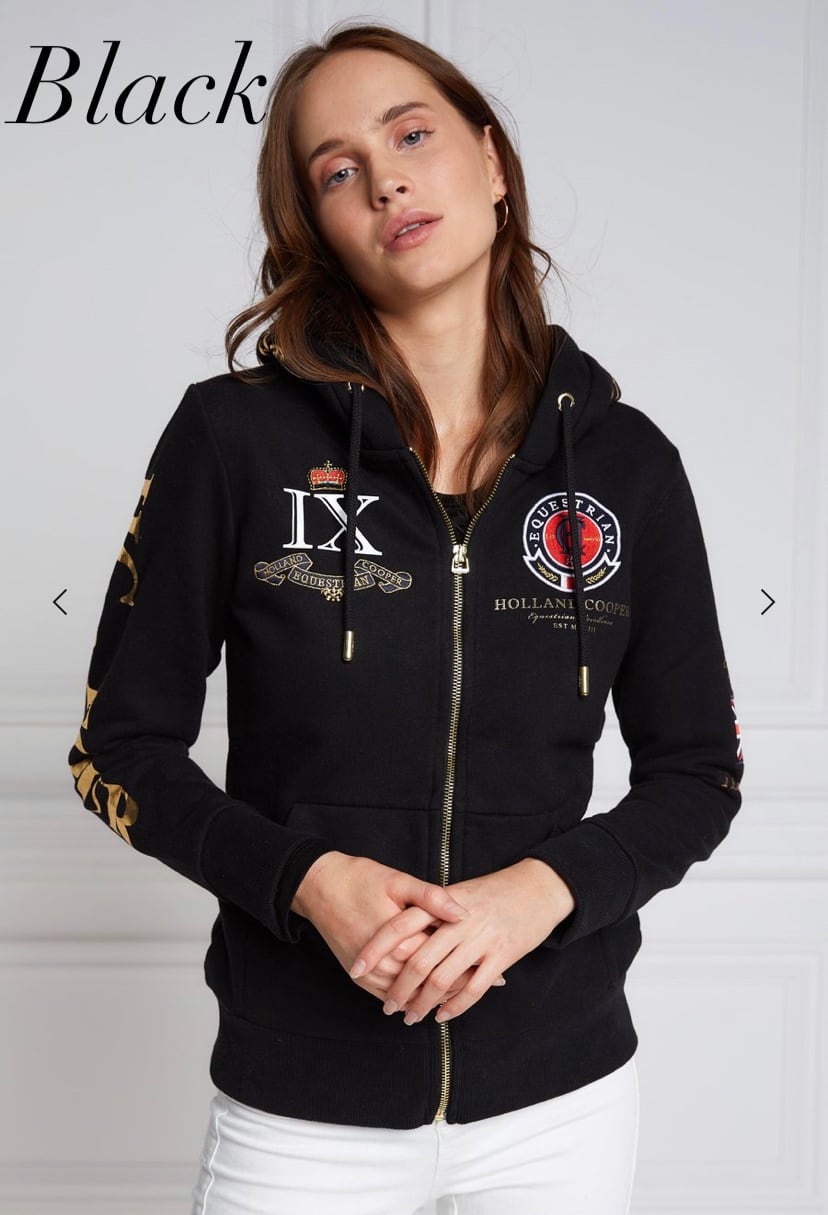 Holland Cooper Unisex Horse Riding Sweatshirt Hoodie with Fleece Lining