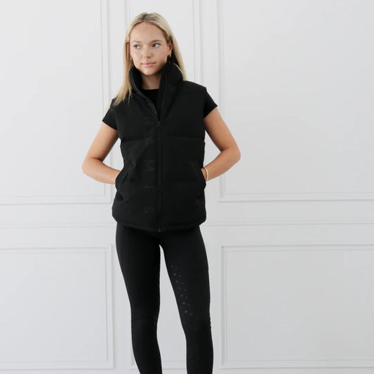 オーバーサイズダウンベスト 防水素材 レディース ブラックThames