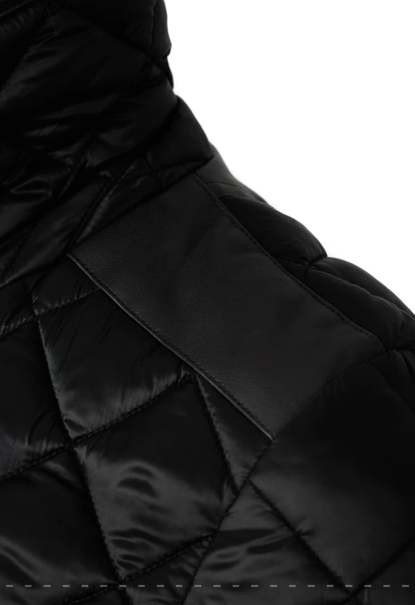 Women's quilted down jacket in black/khaki/dark navy/chocolate by Holland Cooper