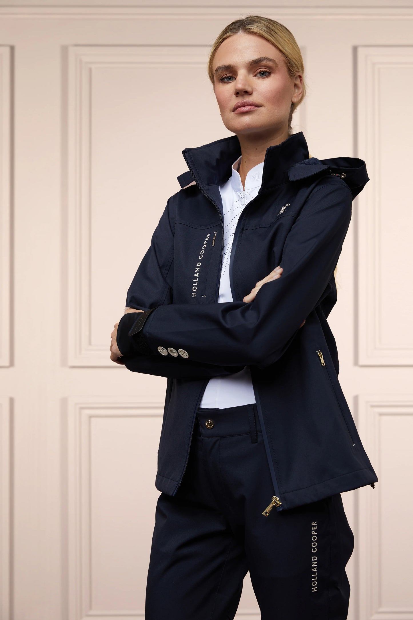 Holland Cooper Fully Waterproof Pro Rain Jacket Navy Women's