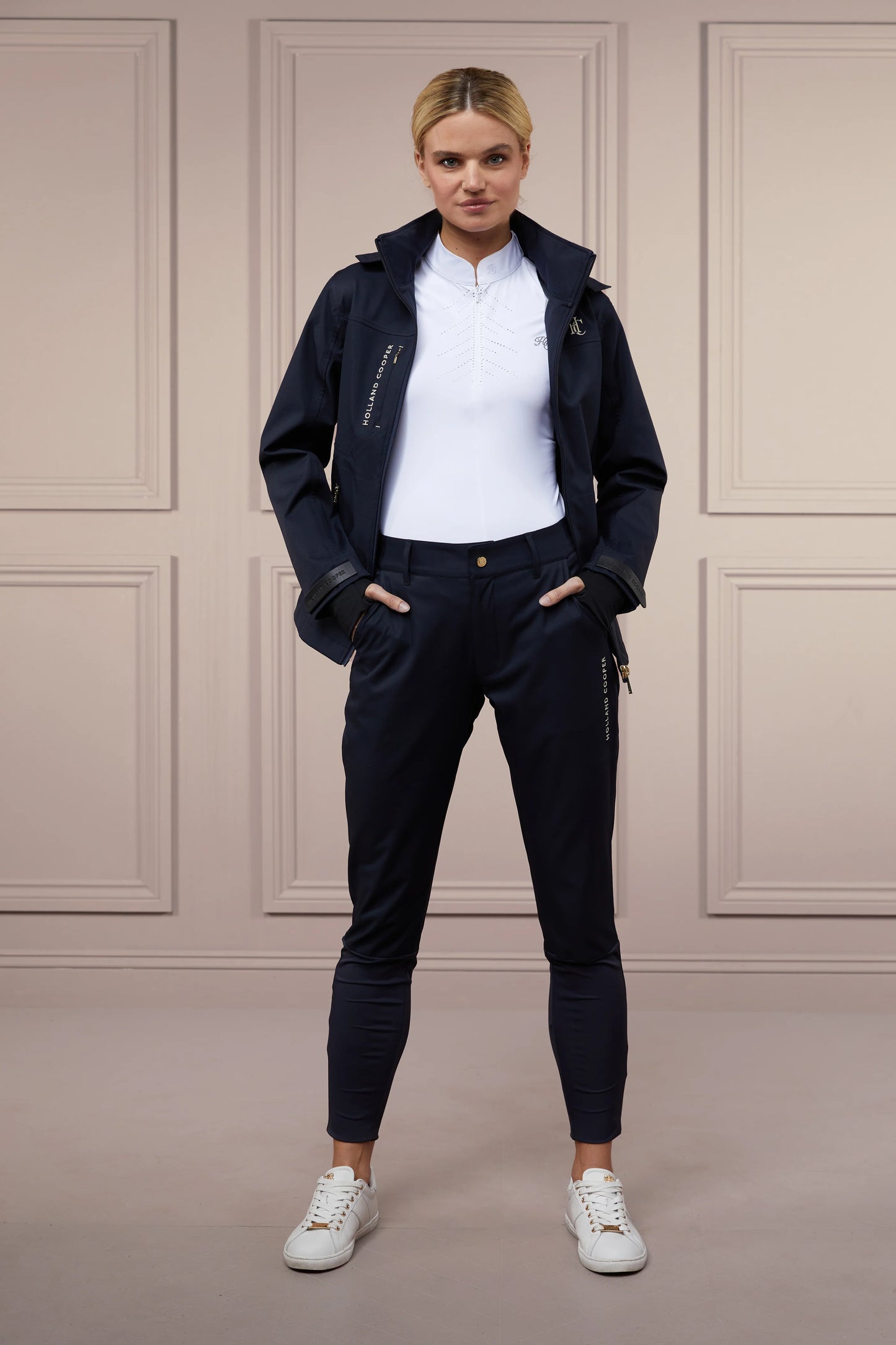 [Same-day delivery] Waterproof rain culottes for horse riding, full grip, navy, Holland Cooper
