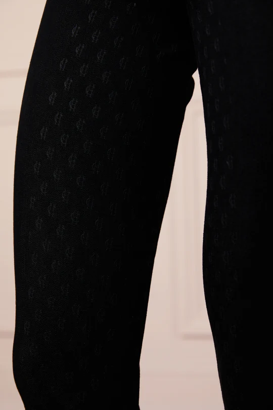 裏起毛ストレッチデニムキュロット フルグリップ  インディゴ/ブラック レディース Holland Cooper