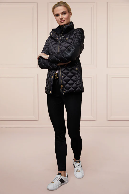 裏起毛ストレッチデニムキュロット フルグリップ  インディゴ/ブラック レディース Holland Cooper