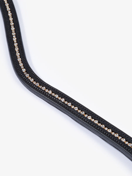 シマリングスワロフスキー額革 Uシェイプ ブラック/ブラウン 本革 PS of Sweden