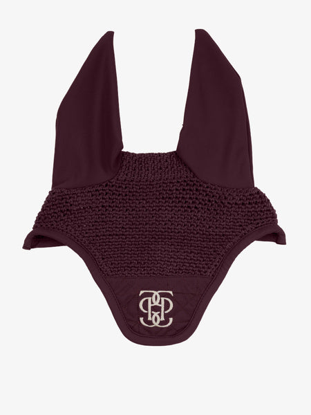 [2-piece set] Racecourse bib and ear net, diamond quilted, latte/black/golden brown, Ps of Sweden