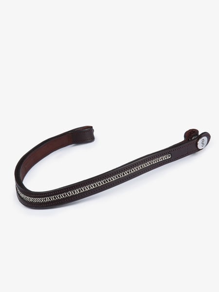 Golden Swarovski Crystal Bracelet Black/Brown Genuine Leather PS of Sweden