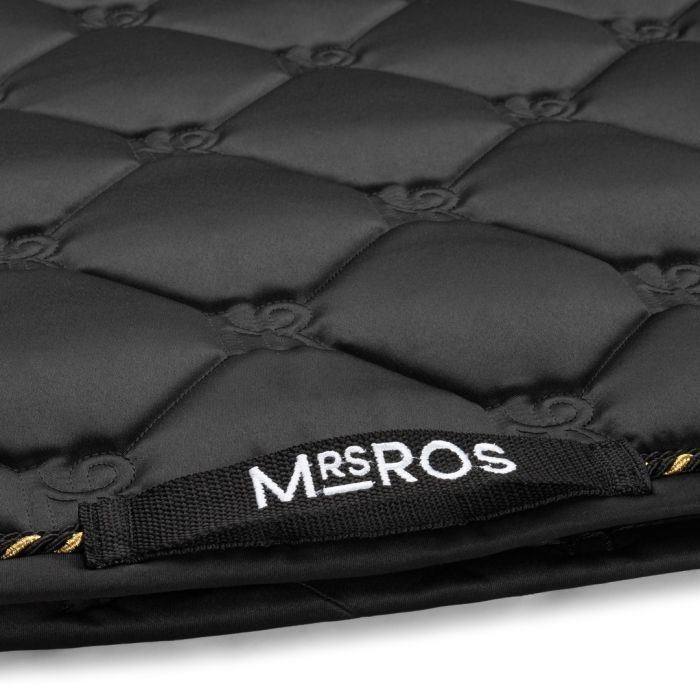 ダイヤモンドキルティングサドルパッド 馬場用ゼッケン Mrs Ros Equestrian ブラック