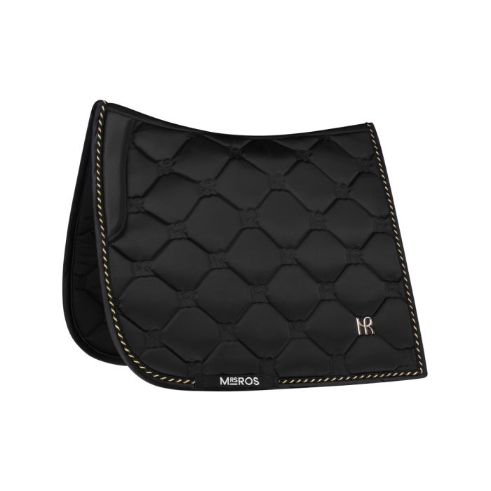 ダイヤモンドキルティングサドルパッド 馬場用ゼッケン Mrs Ros Equestrian ブラック