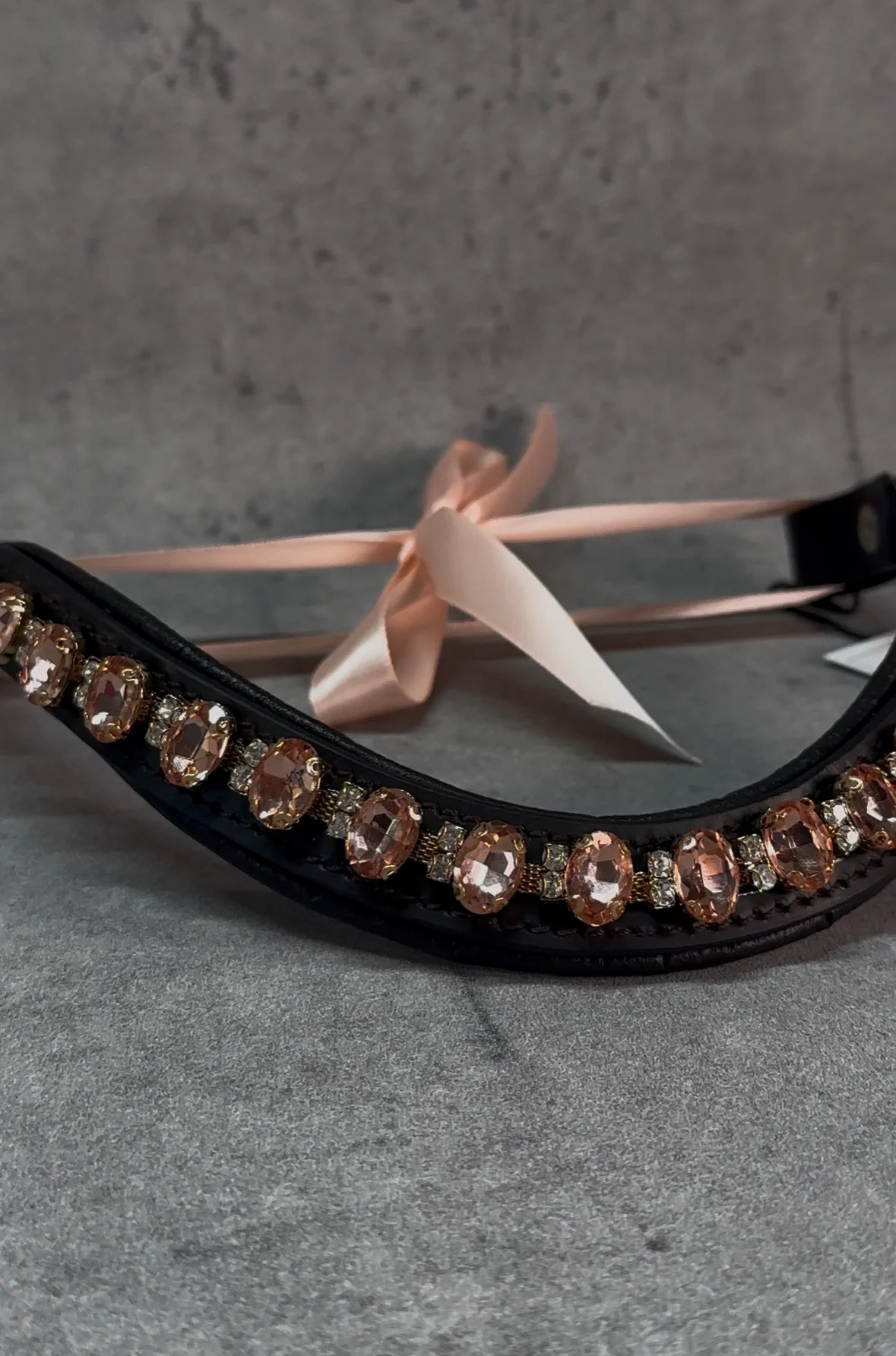 [Last one] Swarovski crystal frame leather clear &amp; chain black Benz Equestrian