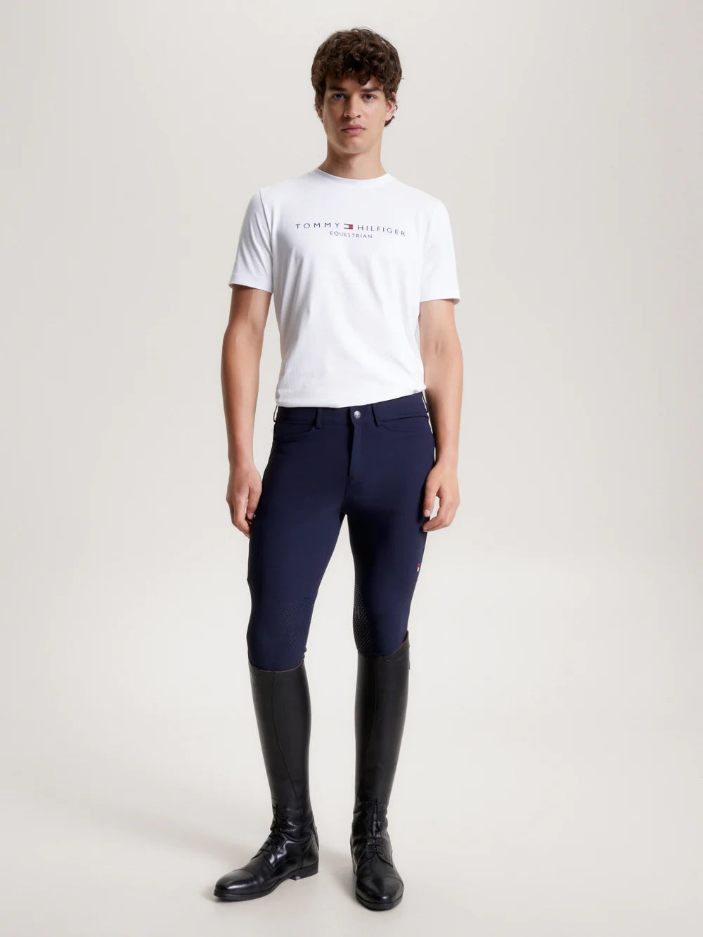 メンズ半袖Tシャツ ホワイト/ネイビー Tommy Hilfiger Equestrian