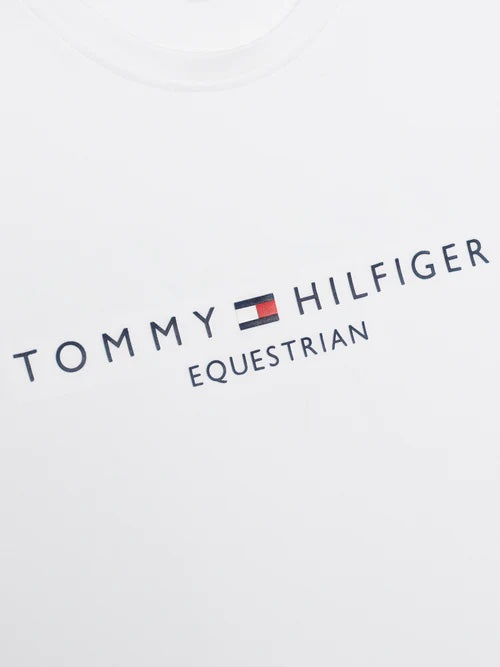 メンズ半袖Tシャツ ホワイト/ネイビー Tommy Hilfiger Equestrian