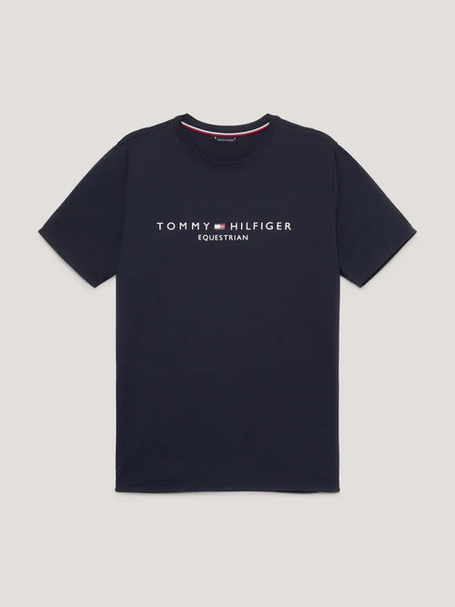 メンズ半袖Tシャツ ホワイト/ネイビー Tommy Hilfiger Equestrian