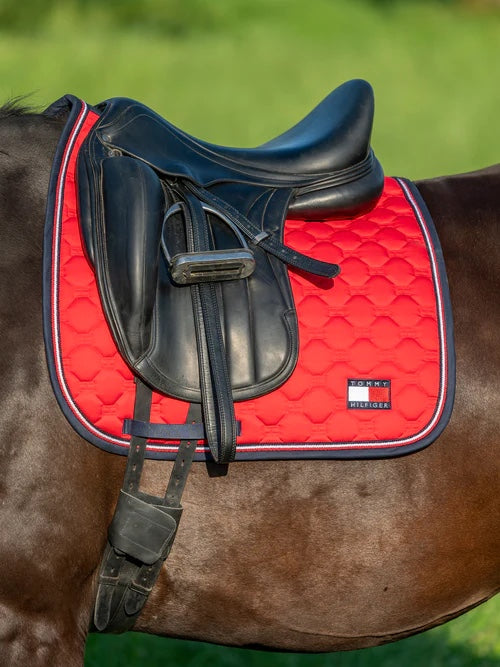 【即日配送】キルティングゼッケン 障害/馬場用 ネイビー/レッド フル Tommy Hilfiger Equestrian