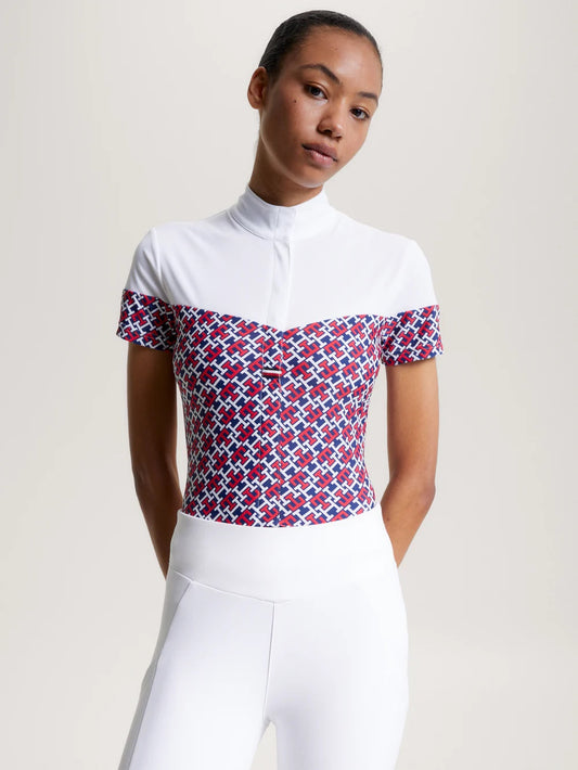 【即日配送】競技用半袖シャツ ブロックカラー マルチカラーSサイズ Tommy Hilfiger Equestrian
