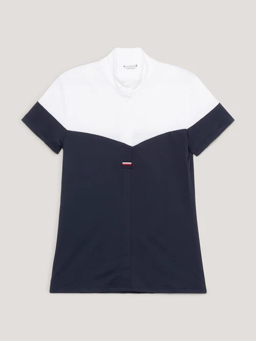 【即日配送】競技用半袖シャツ ブロックカラー ネイビー/マルチカラー Tommy Hilfiger Equestrian