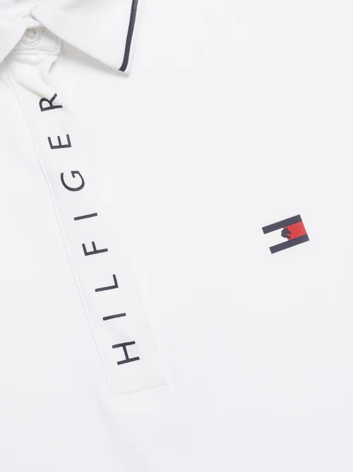 乗馬用半袖ポロシャツ ホワイト/レッド Tommy Hilfiger Equestrian