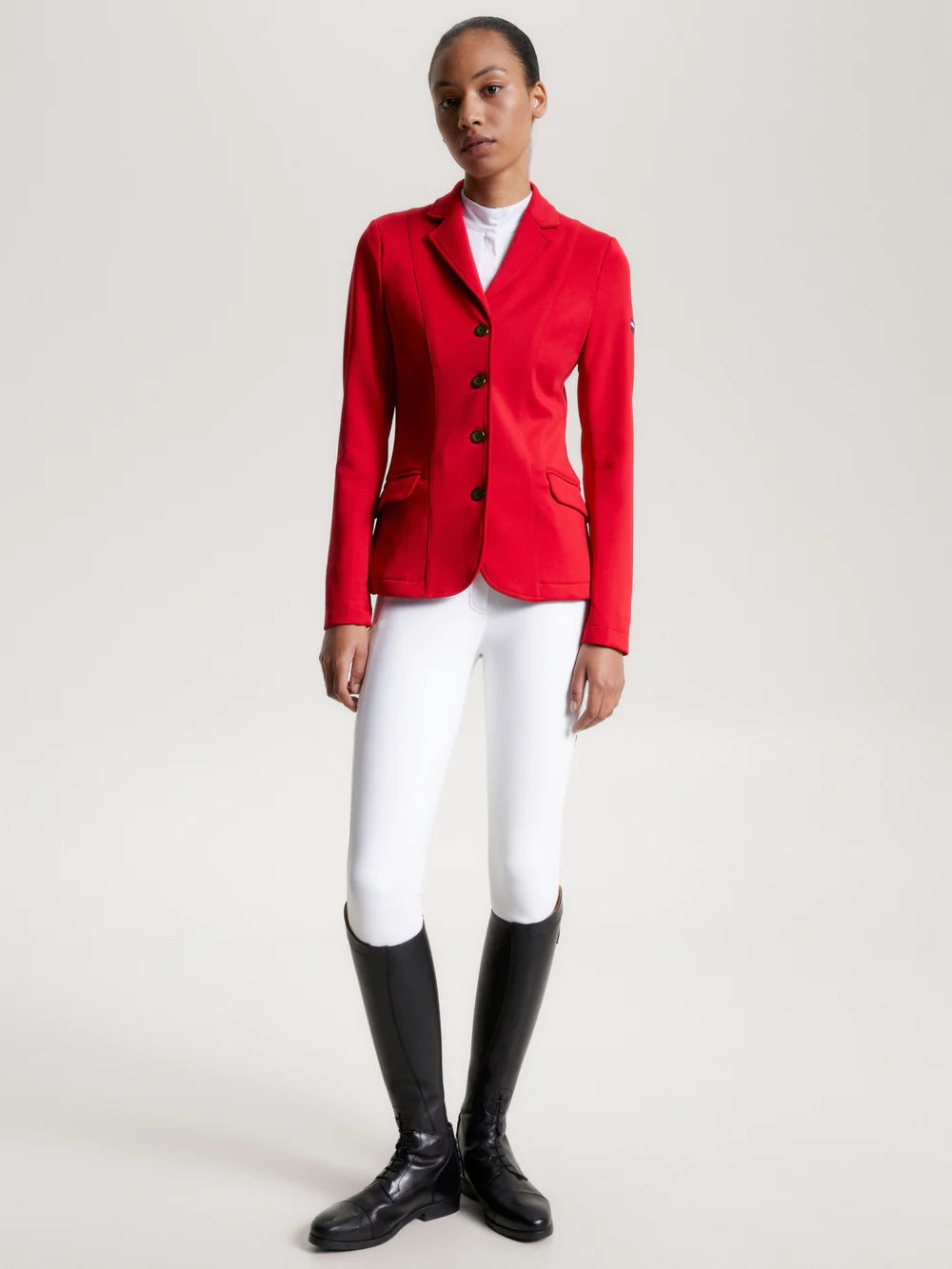 ストレッチショージャケット レッド 防水加工 Tommy Hilfiger Equestrian