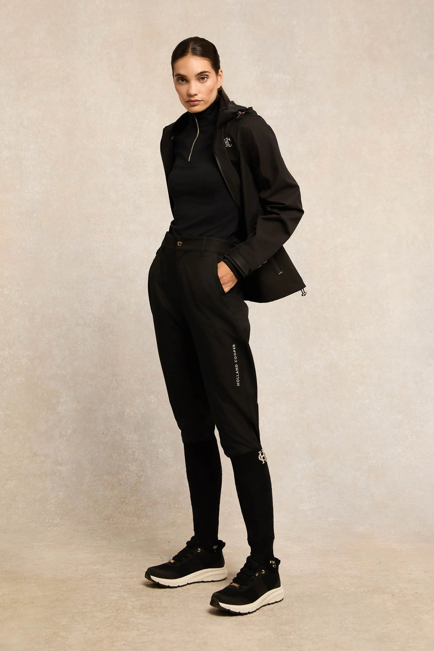 Holland Cooper Fully Waterproof Pro Rain Jacket Black Women's