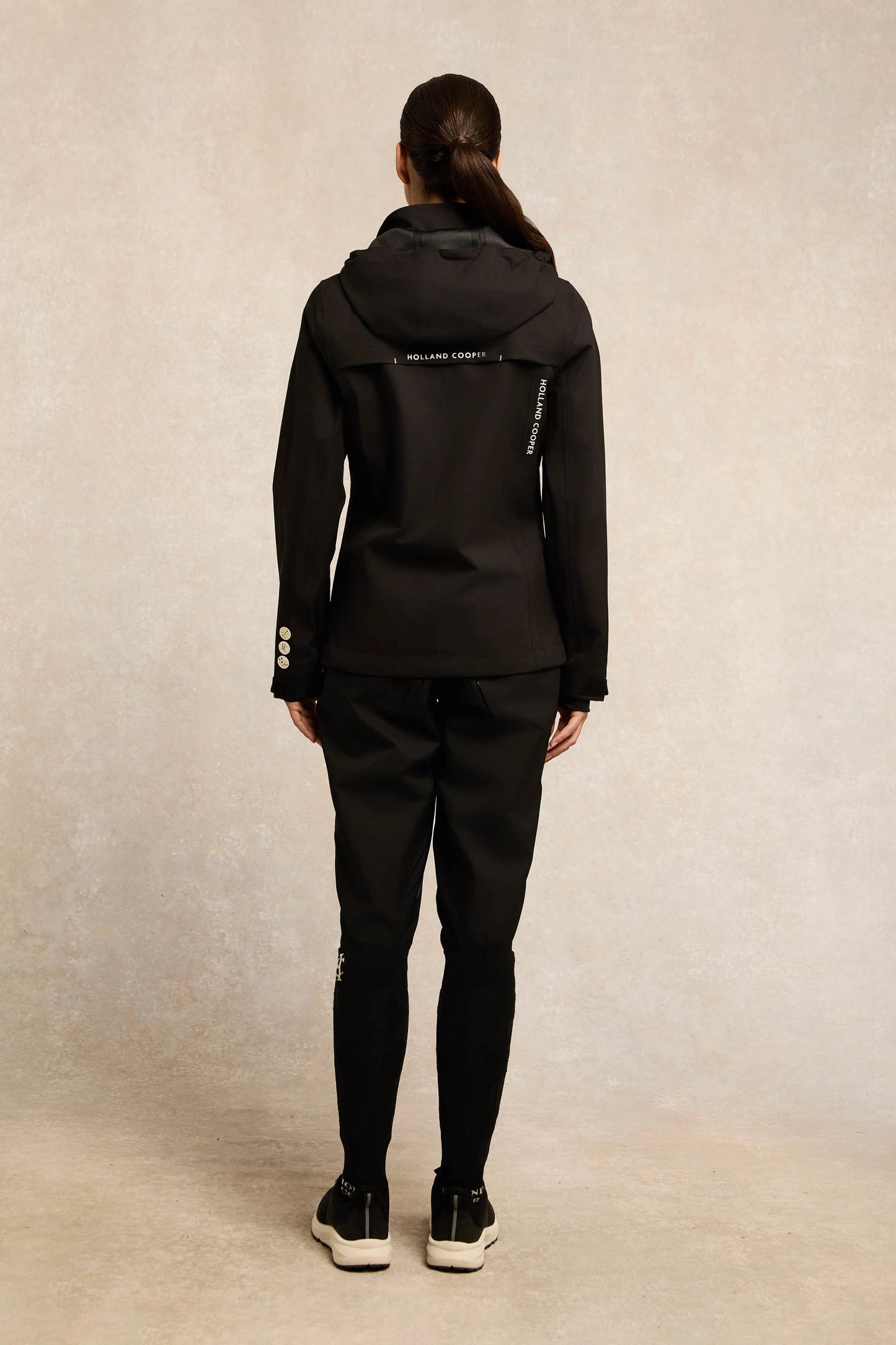 Holland Cooper Fully Waterproof Pro Rain Jacket Black Women's