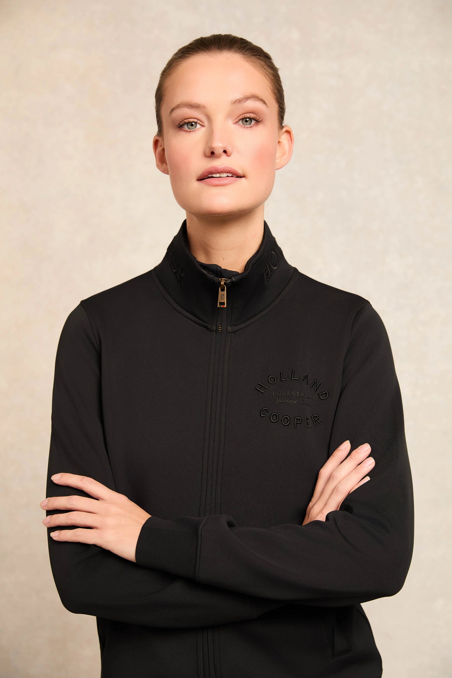 Sweat training jacket with fleece lining and pockets, 4 colors, Holland Cooper