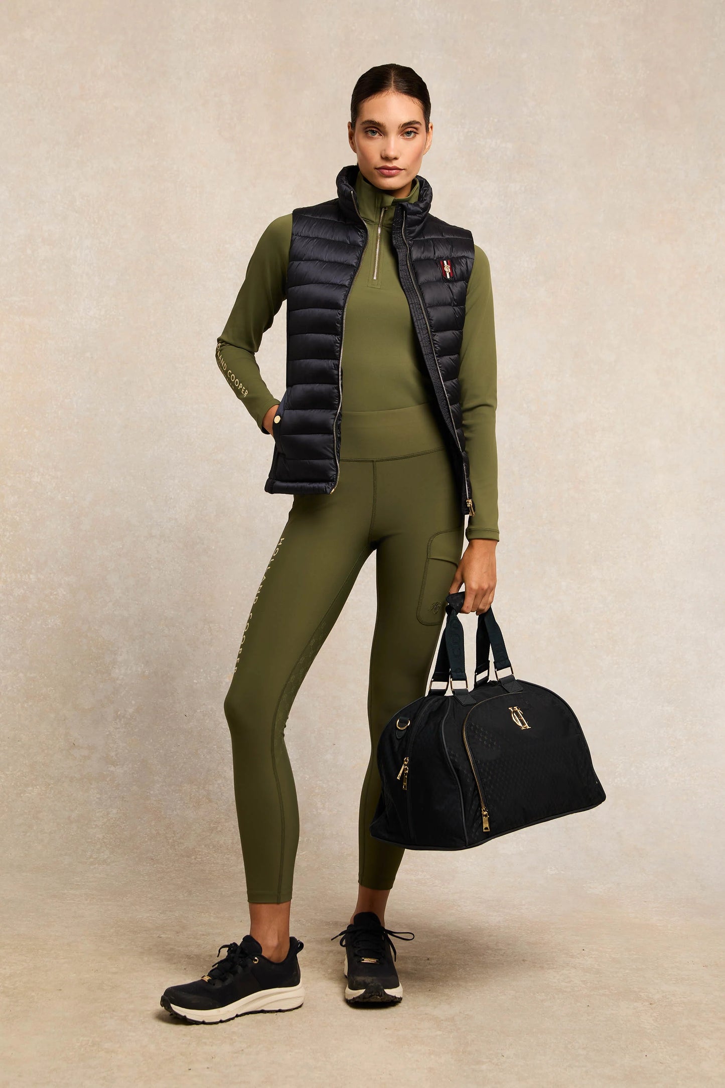Knee-grip leggings culottes, high waist, water-repellent, technical fabric, 5 colors, Holland Cooper