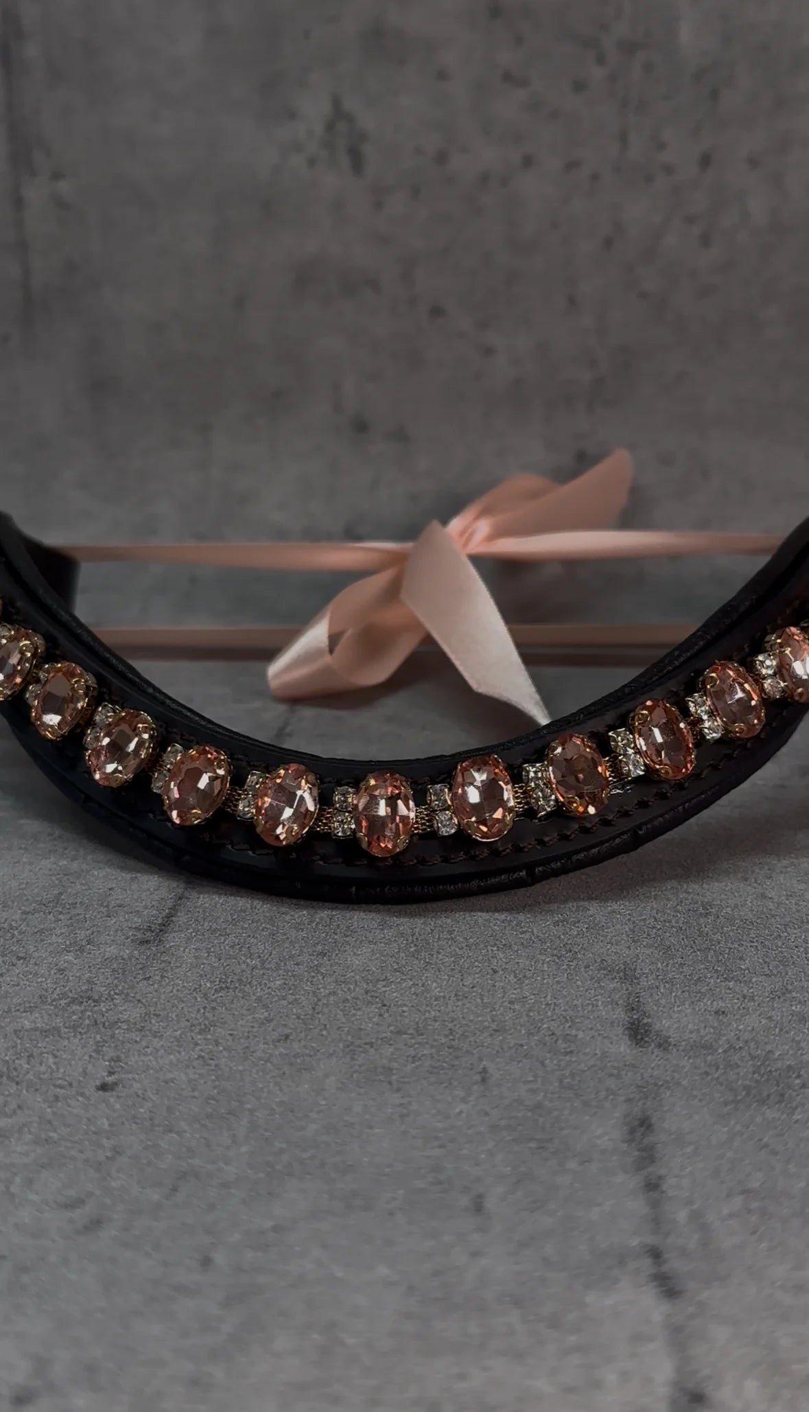[Last one] Swarovski crystal frame leather clear &amp; chain black Benz Equestrian