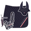 【4点セット】ナイロン無口＆引き手&障害用ゼッケン&イヤーネット ネイビー Tommy Hilfiger Equestrian