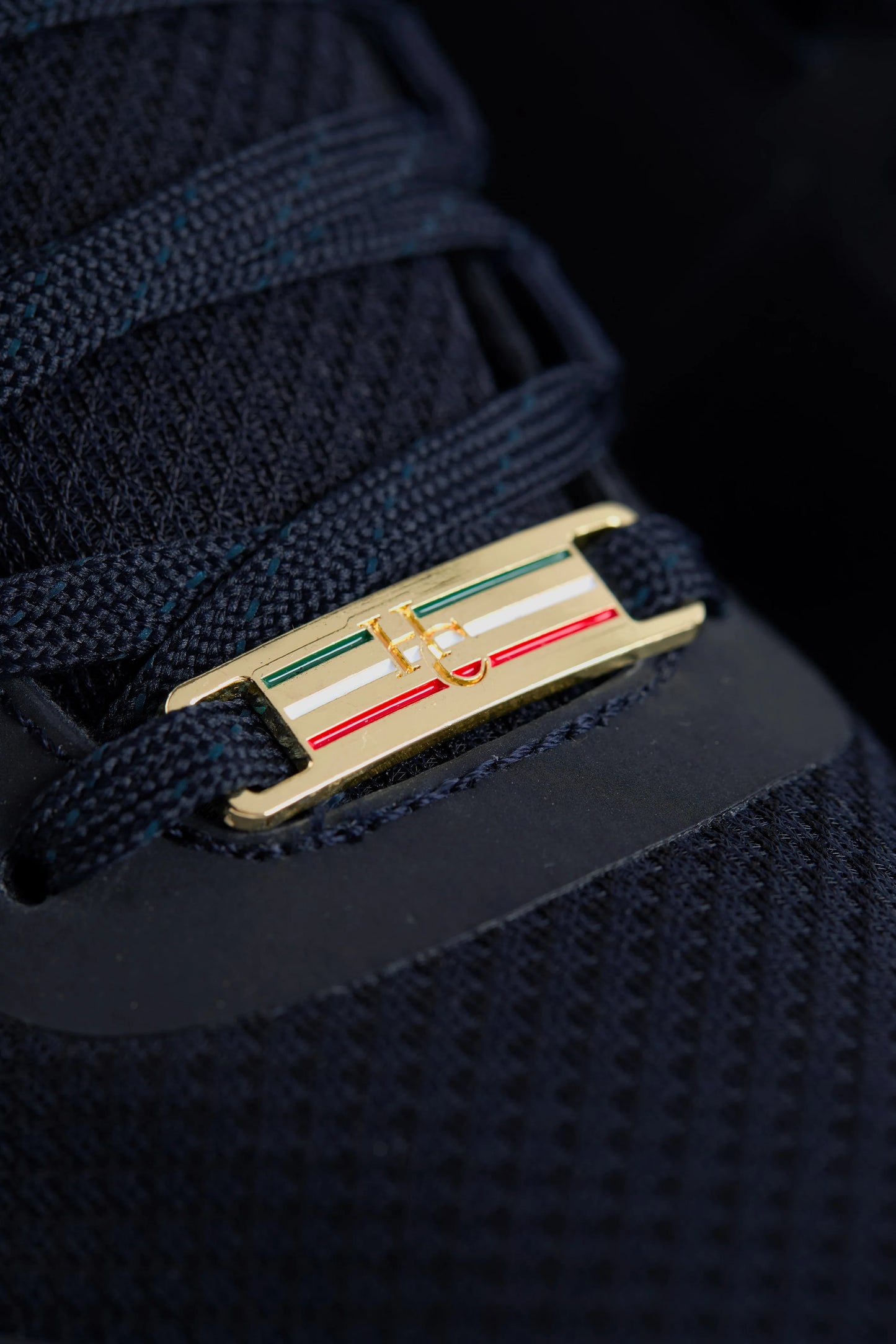 Waterproof sneakers in waterproof mesh material, black/dark navy, Holland Cooper