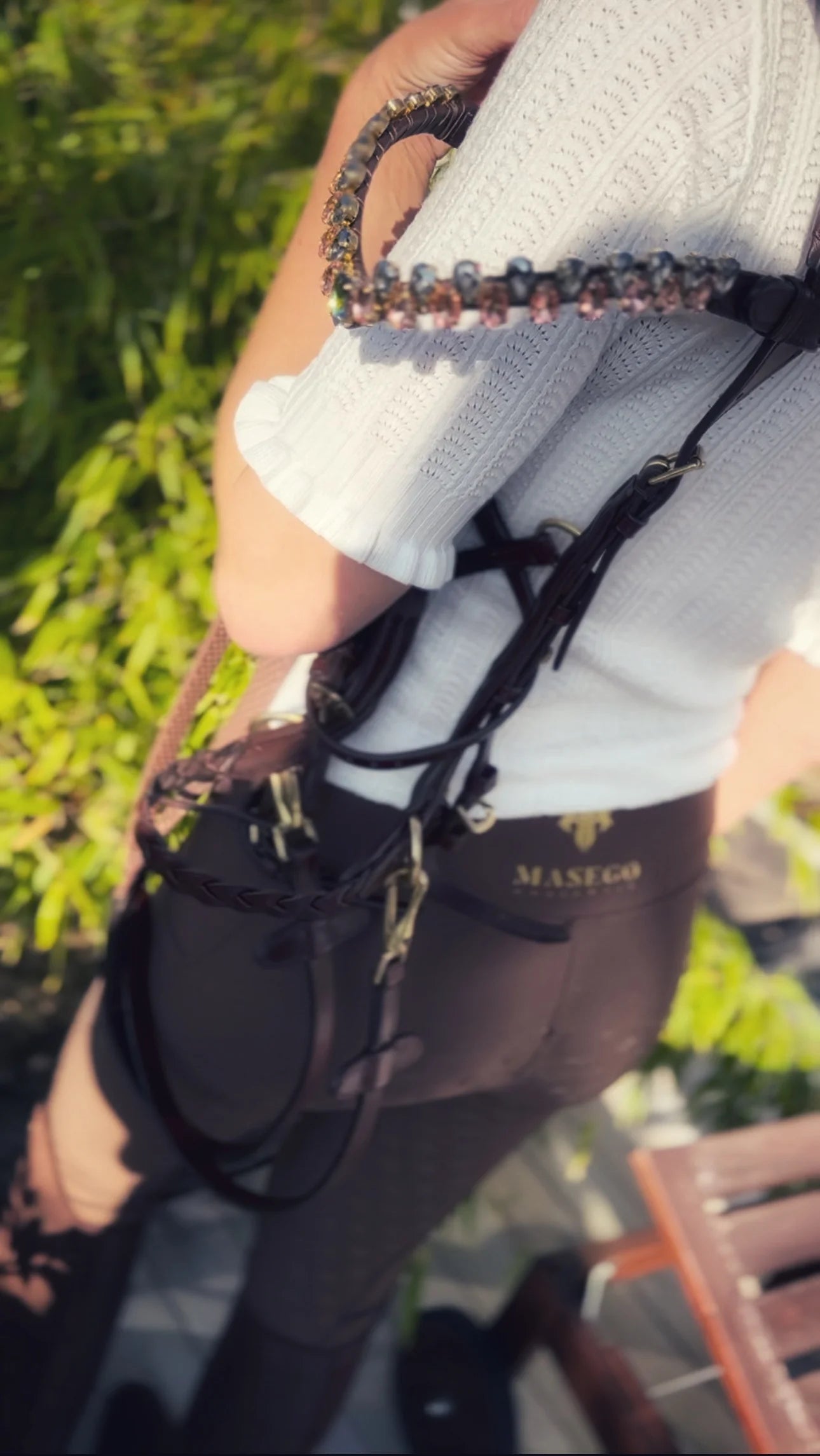 乗馬用レギンスキュロット フルグリップ Masego ブラック・バー 乗馬用レギンスキュロット フルグリップ Masego ブラック・バー