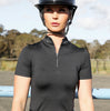 クリスタルストレッチ半袖トップス コンプレッション素材 ブラック レディース Queen Equestrian