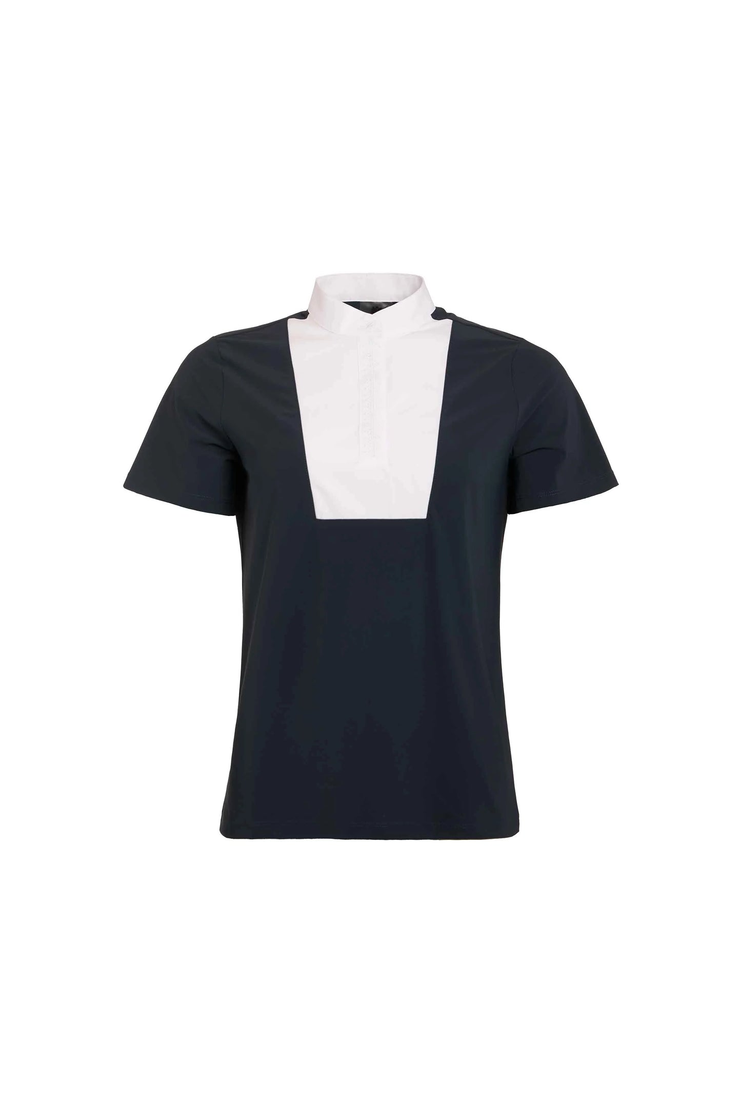 Women's Stretch Athletic Shirt, Short Sleeve, Dark Navy/White, Holland Cooper