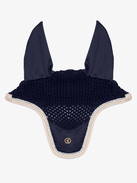 【２点セット】障害用ゼッケン&イヤーネット ネイビー ラインストーン付き クイックドライ素材 Ps of Sweden