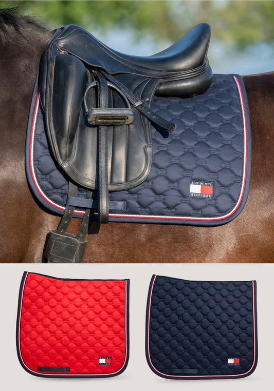 【即日配送】キルティングゼッケン 障害/馬場用 ネイビー/レッド フル Tommy Hilfiger Equestrian