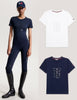 乗馬用半袖Tシャツ ラインストーン ネイビー/ホワイト Tommy Hilfiger Equestrian