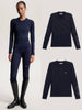 乗馬用長袖トップス チャックポケット付き マルチロゴ/ネイビー Tommy Hilfiger Equestrian