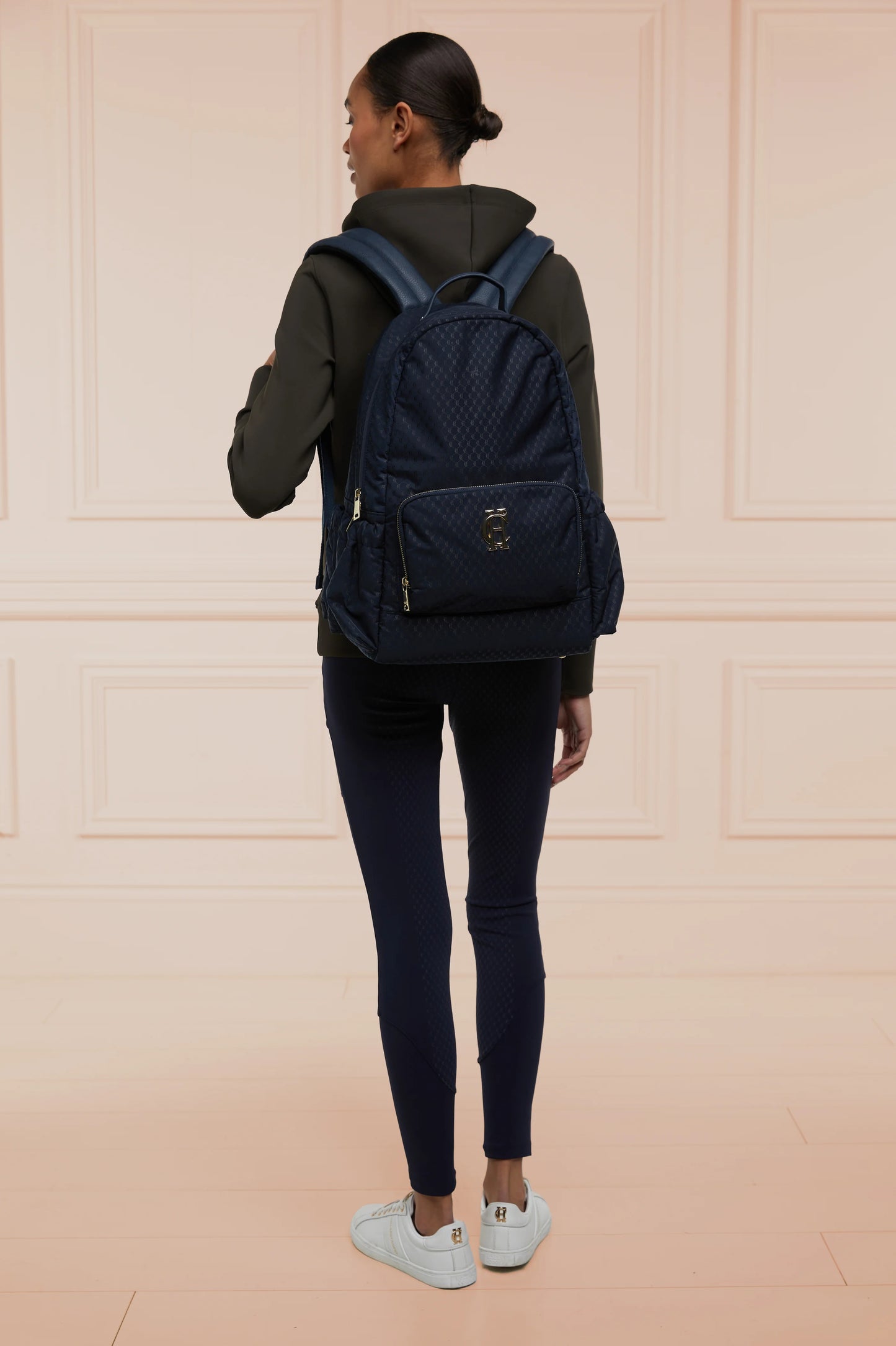 Holland Cooper Nylon Riding Travel Backpack Navy