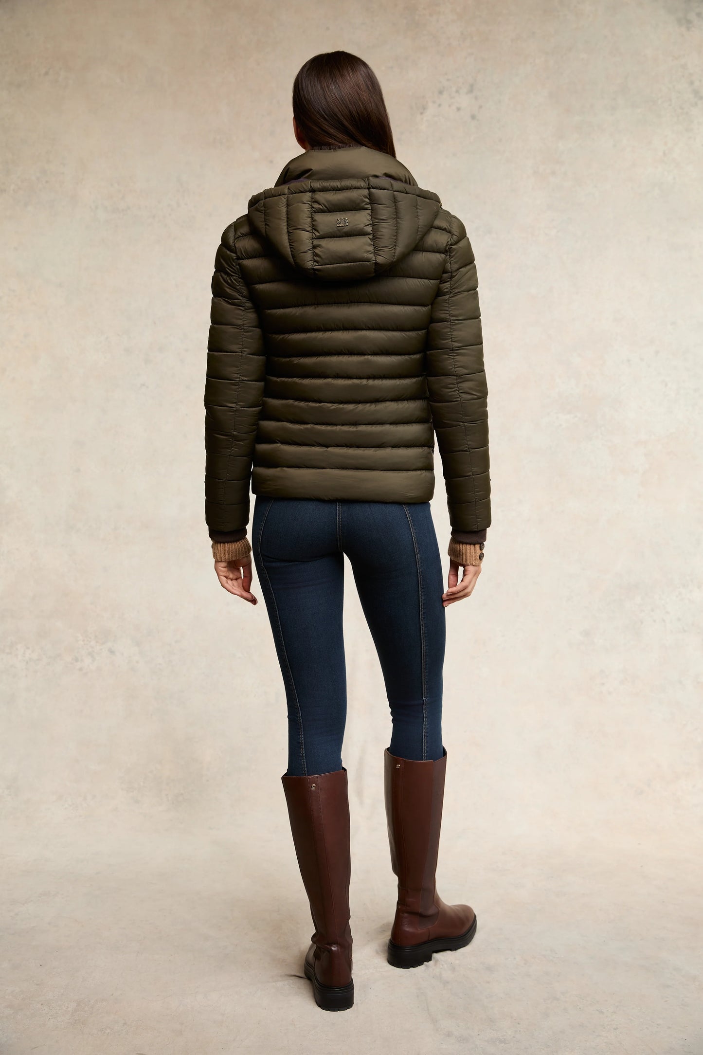 Short down jacket with fleece vest in black/dark navy/khaki Holland Cooper