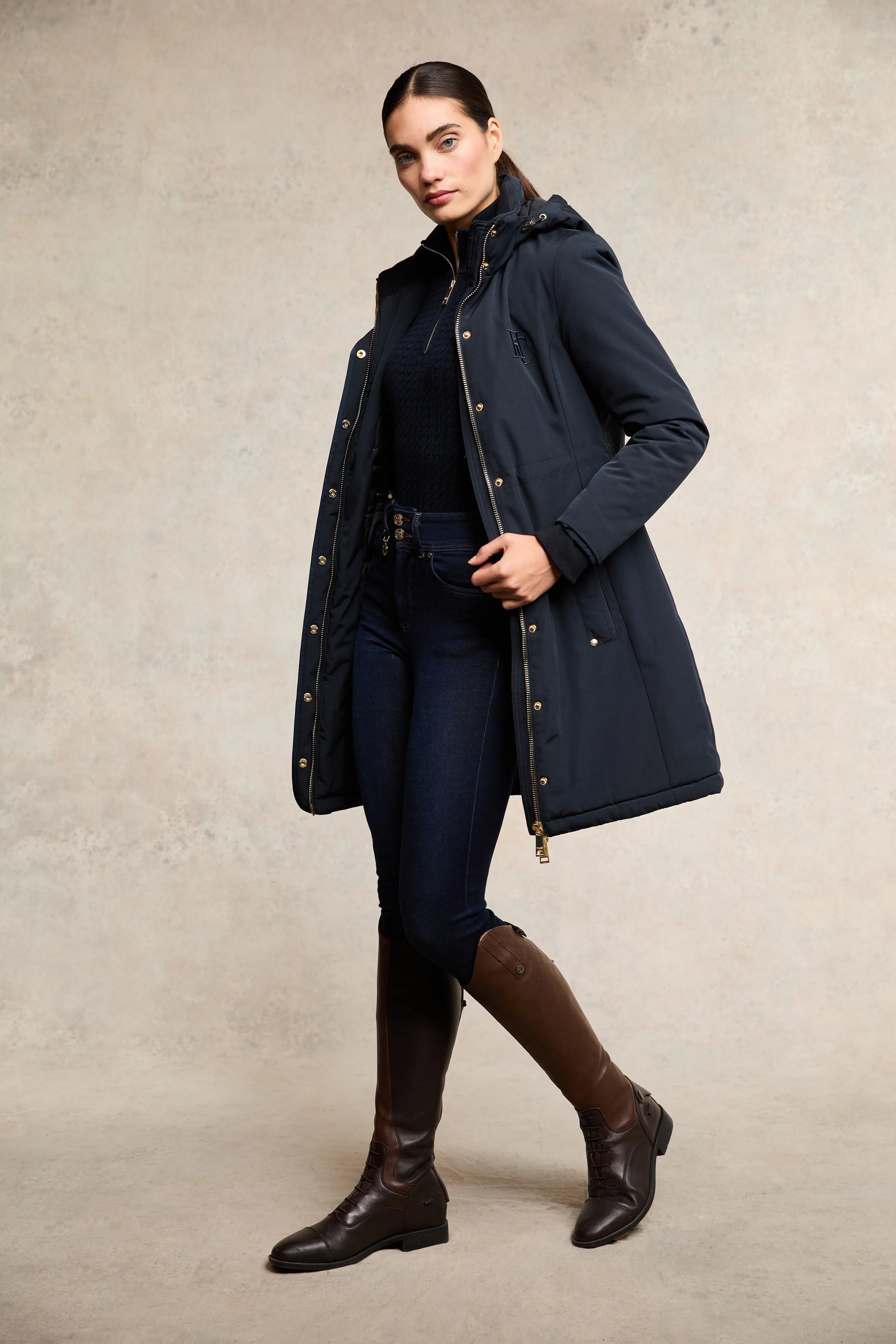 完全防水ロングダウンコート 取り外し可能フード付き ダークネイビー 完全防水ロングダウンコート 取り外し可能フード付き ダークネイビー