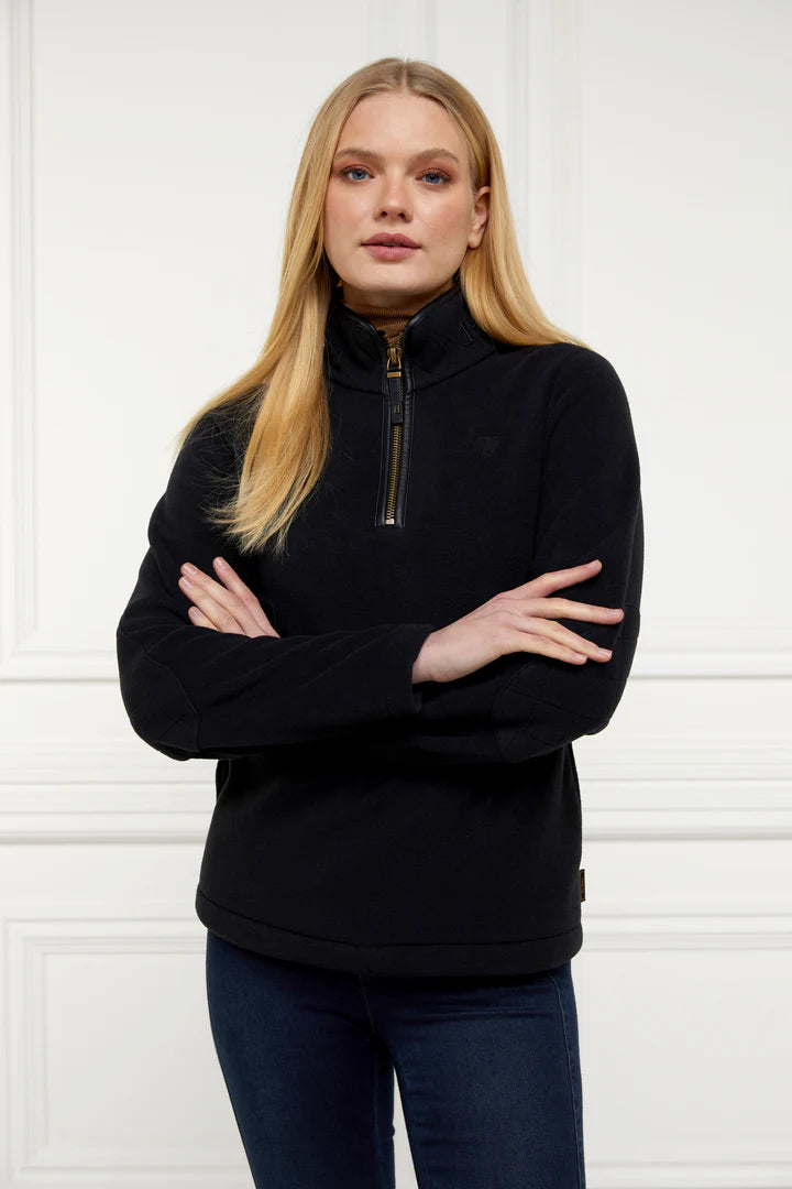 Women's Riding Top Black Fleece Long Sleeve Holland Cooper