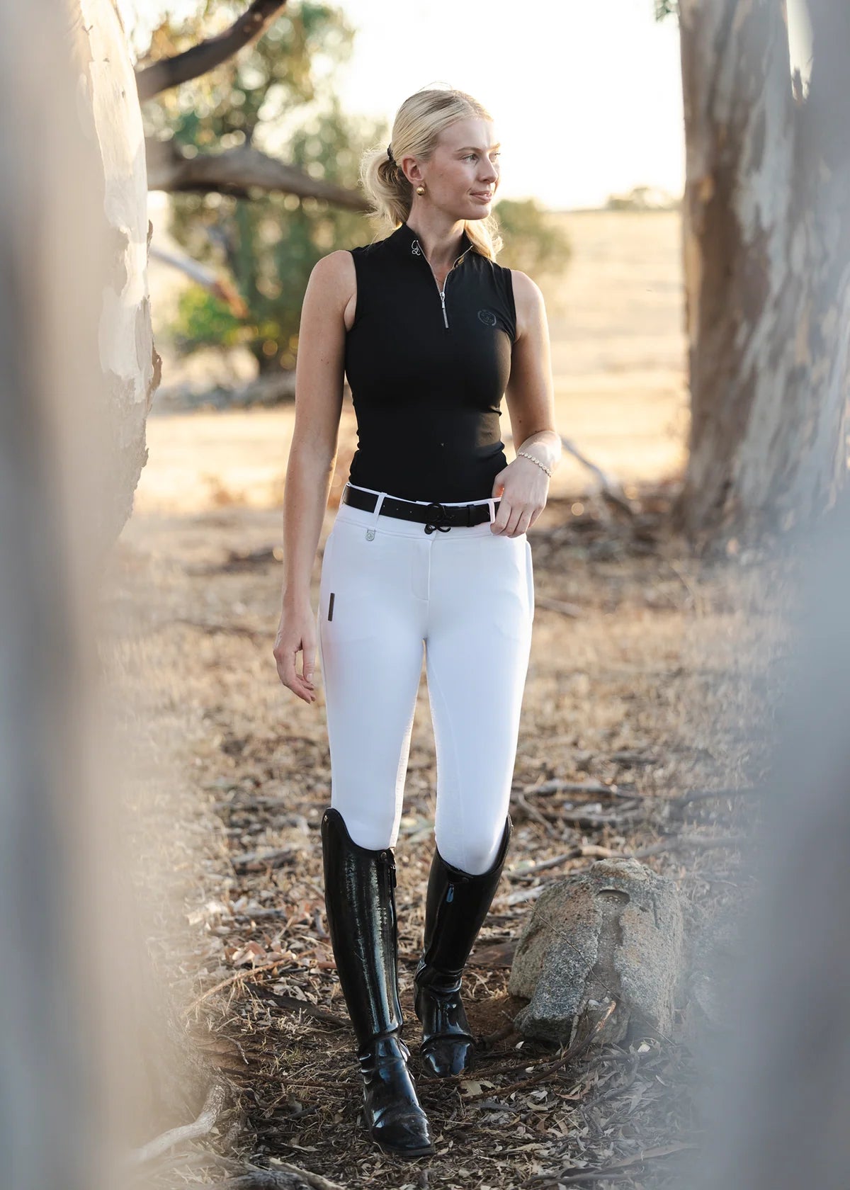 Women's Full Grip Summer Riding Leggings with Logo Print Eloquence Equestrian