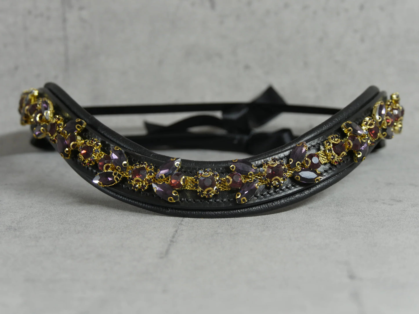 [Last one] Swarovski crystal frame leather clear &amp; chain black Benz Equestrian