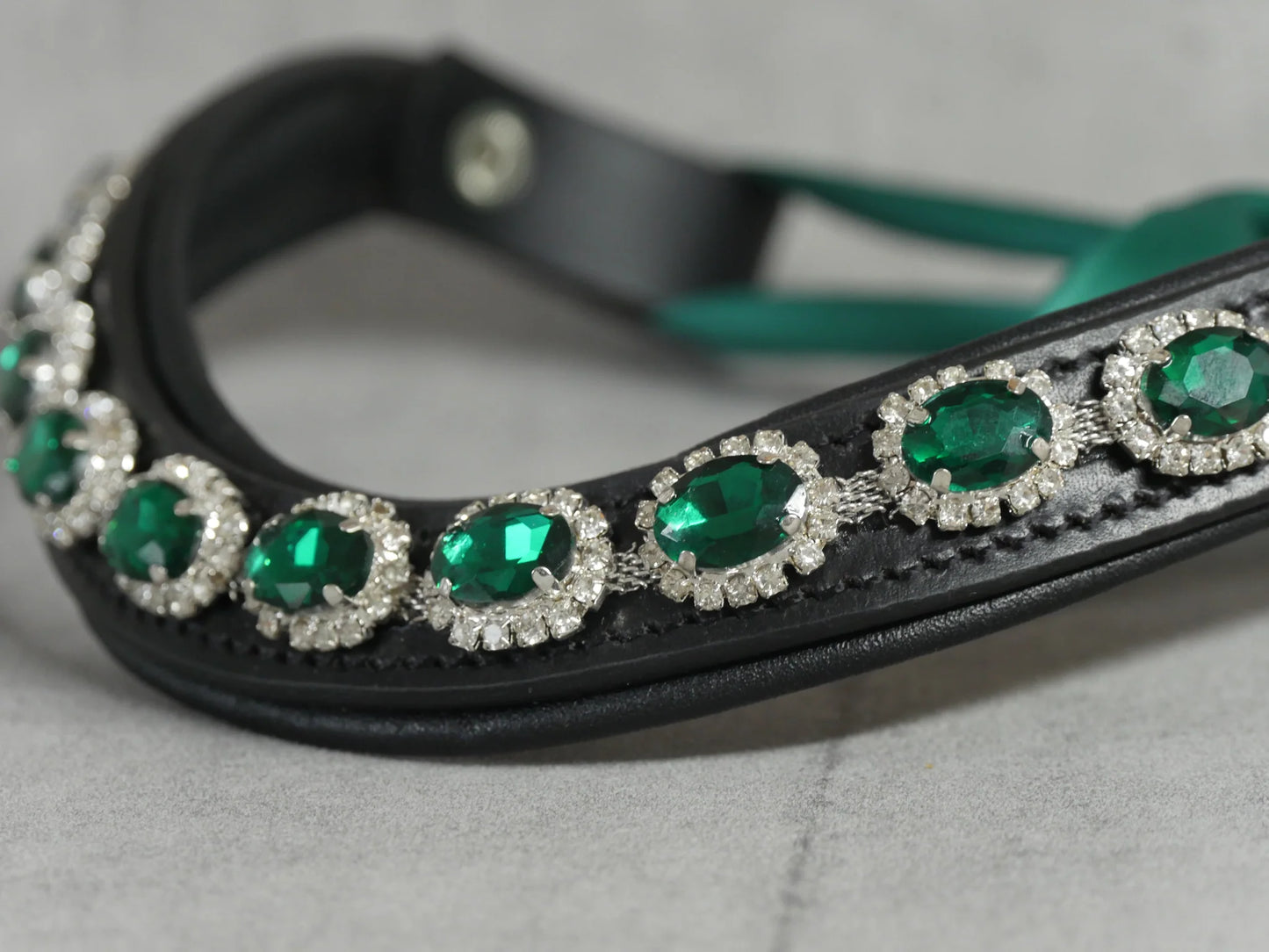 [Last one] Swarovski crystal frame leather clear &amp; chain black Benz Equestrian