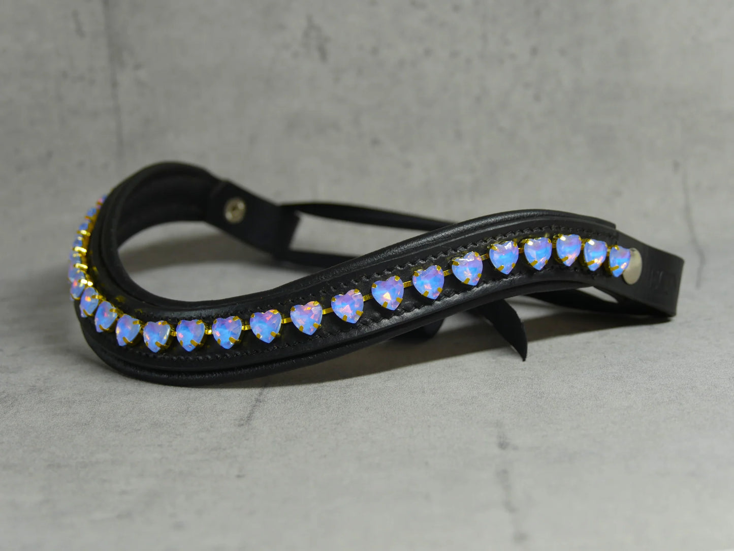 [Last one] Swarovski crystal frame leather clear &amp; chain black Benz Equestrian