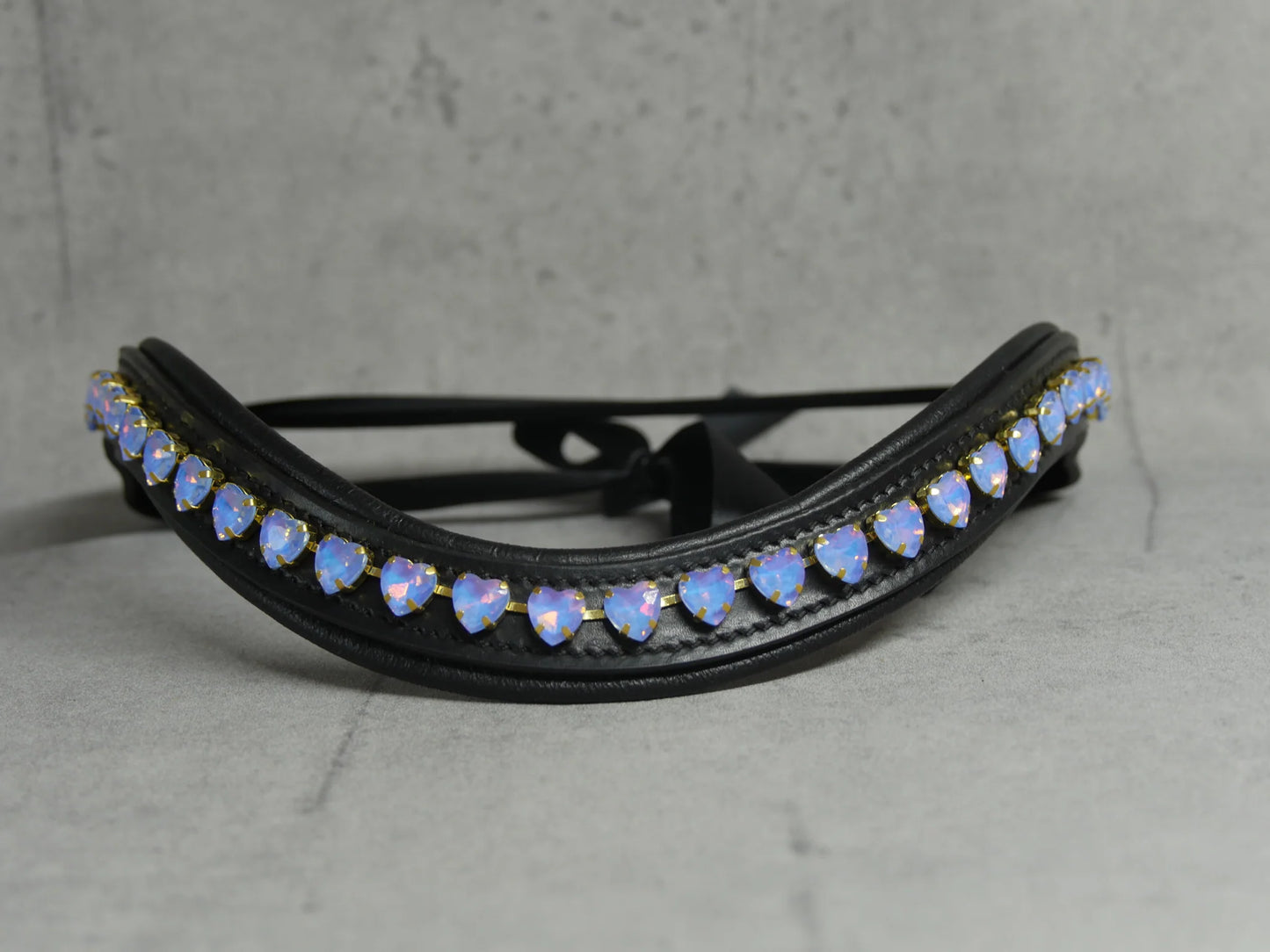 [Last one] Swarovski crystal frame leather clear &amp; chain black Benz Equestrian