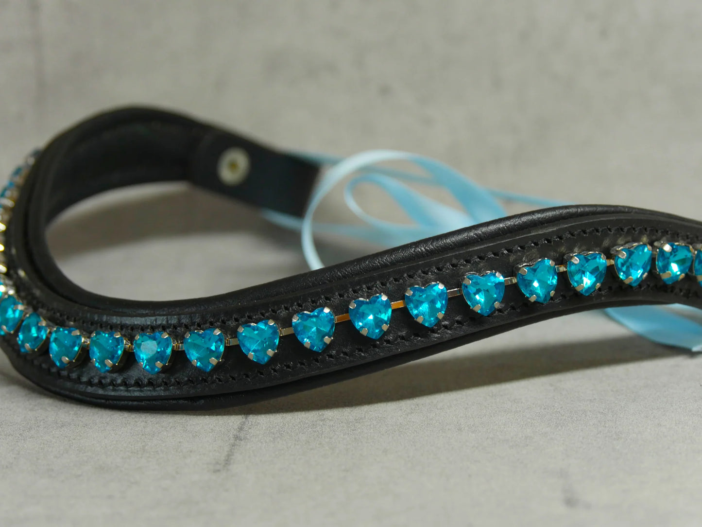 [Last one] Swarovski crystal frame leather clear &amp; chain black Benz Equestrian