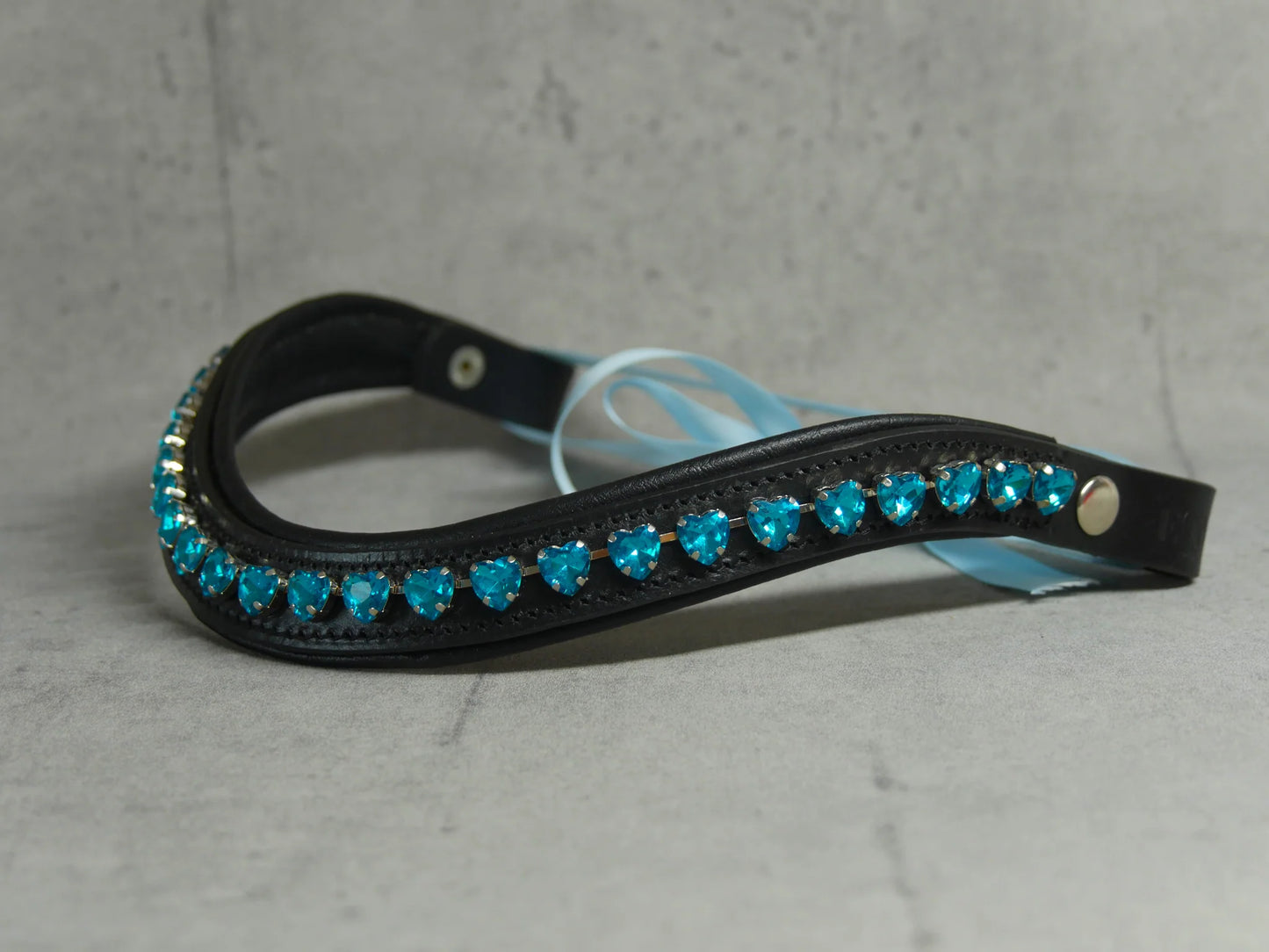 [Last one] Swarovski crystal frame leather clear &amp; chain black Benz Equestrian